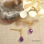 シンプルなアメジスト＊ピアス
