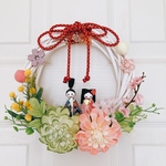 🌸ひな祭り🎎リース　雛祭りの日に　桃の節句🌸初節句　お節句祝い　節句飾り　桃の花　雛人形