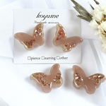 ［お上品】ニュアンスカラー🦋バタフライ/蝶々 ブラウン レジン ピアス イヤリング　no.1081