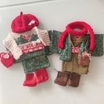 7635mama さま専用：メルちゃんのクリスマスコーデ着物セット＊ペアルック♪