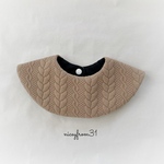 新色追加！ほっこり　アランニット風　スタイ　ベージュ大きめサイズ有