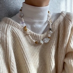 Ashram ［GKN040］/ パール　淡水パール　バロックパールネックレス　カラフル　オレンジ　天然石　ロングネックレス