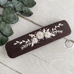 【送料無料】モノトーンフラワー刺繍バレッタ
