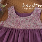 ノースリワンピ120*Wガーゼ・ライラック*リバティ 