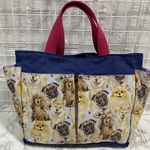 犬柄プリント✖️柔らかデニムのお散歩バック