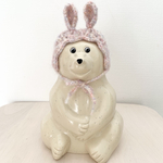 [再販] しろくま貯金箱　うさみみボンネット