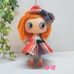 【D-2】赤・黒・ブルーのタータンチェック柄ワンピース&かぼちゃパンツ&ヘアリボン 3点セット