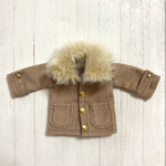 オビツ11サイズ服＊ファー付きコーデュロイジャケット＊ミルクティーベージュ