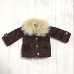 オビツ11サイズ服＊ファー付きコーデュロイジャケット＊ブラウン