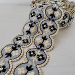 🌈再販🌈〖50cm〗インド刺繍リボン <商品No.235 ライトブルー> 