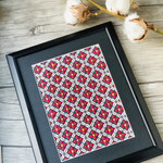 白糸【ecru】●2Lフレームキット(図案＋布＋刺繍糸)●【レトロモダンkogin】