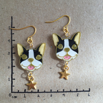 フレンチブルと星のピアス