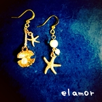 ヒトデとシェルの海ピアス☆(イヤリング)