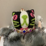 ☆送料込み☆ 羊毛フェルト　猫王冠　猫　犬　ヘアアクセサリー　 子供　キッズ