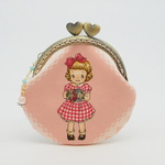 「Margaret & Sophie pink　A・口金8.5センチ」のがま口ポーチ（再販）