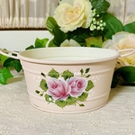 【送料無料‼︎】薔薇のティン缶(浅型) トールペイント 
