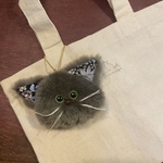 保護猫チャリティキーホルダー【茶グレさん】