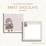 「Sweet Chocolate / スウィートチョコレート」オリジナルイラスト メモ 28 ❁ 30枚入 /送料無料 
