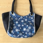 切り替えデニムのトートバッグ(雪の結晶)