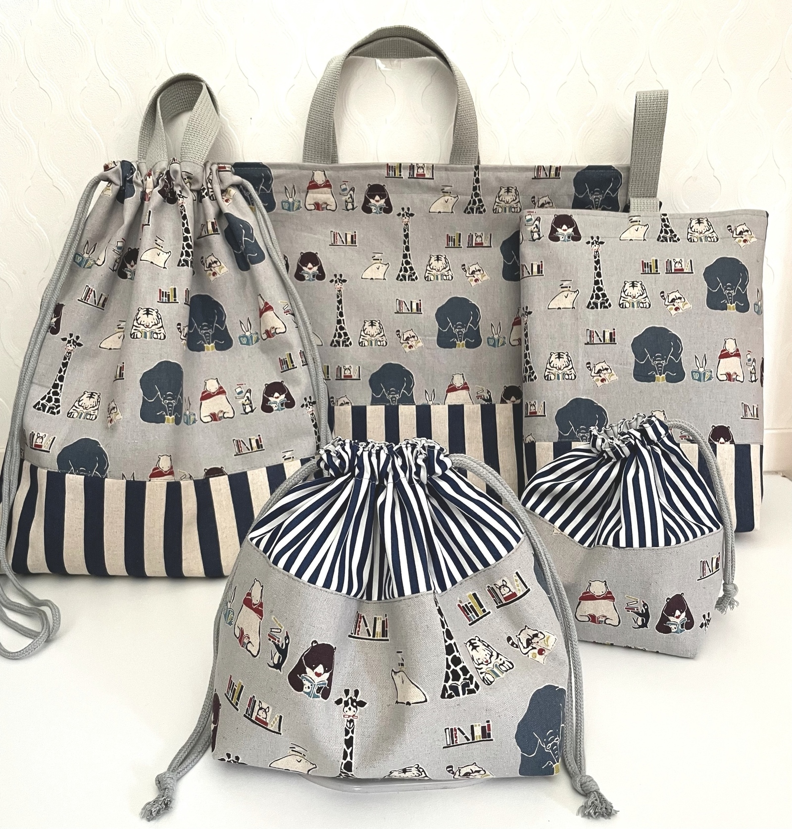 リクエスト品　ハンドメイド　入園入学準備　上靴袋　巾着袋　8点セット　ミモザ リクエスト品ハンドメイド入園入学準備上靴袋巾着袋8点セットミモザ