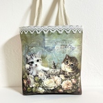 【両面で贅沢気分♡】可愛いアッシュデザイン 猫 ★ トートバッグ 肩掛けでもOK