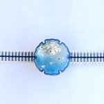 ラムネ色の雪輪帯留　涼菓