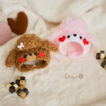 【ハリネズミ用】顔はめ プードル帽子🐩🤎❤️