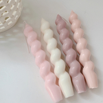 ハンドメイドスパイラルキャンドル　ピンク　ツイストキャンドル　ソイキャンドル　