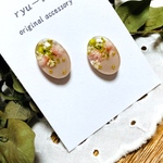 ✨新作レジン✨バイカラー風ボタニカルイヤリング💕ピンク　　レジンイヤリング＊レジンピアス＊    　レジン　レジンレジンピアス　レジンイヤリング　