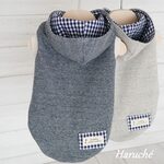犬服　【ダックスSサイズ】　シンプルニット生地　　パーカー　カラー：ネイビー