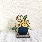 手のひらサイズ＊ガラスの薔薇のオブジェ