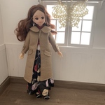 襟付きコートベージュ リカちゃんサイズ