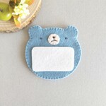＜フエルト名札＞　みずいろのまんまるくま🐻 