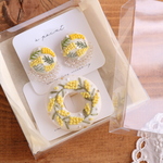 ミモザ好きに贈るとっておきのギフトセット　刺繍ブローチ&ピアス