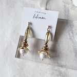 フラワー×パール ピアス イヤリング