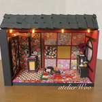 明かりが灯る ドールハウス 和室 遊郭 / 小物付き ジオラマ