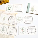 お花と英字のデザインペーパー　plant diary　[AZ942]