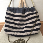 ボーダーがま口ポシェット