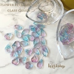 ☆増量☆【16pcs】フラワーペタル&リーフガラスチャーム　22030