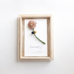 刺繍flowerブローチ　くすみピンク