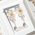 クリアフラワーとしゃぼん玉のイヤリング/ピアス