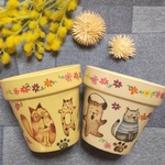 2個セット♡可愛いにゃんこ🐱(送料込み)リメイク鉢