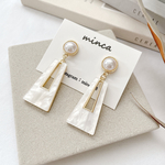 【金アレ対応】𓐍パール×シェル調とゴールドライン入りチャーム𓐍ピアス/イヤリング  
