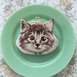 ねこのがまくち小銭入れ　キラキラ生地B