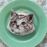 ねこのがまくち小銭入れ　キラキラ生地A