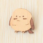 寄木細工のシマエナガブローチ