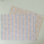 リボン柄 ランチョンマット 30×40 2枚組 水色 黄色 セット シンプル 高学年 女の子 ストライプ