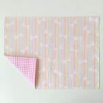 30×40 リボン柄*ランチョンマット ゆめかわ ストライプ  女の子 給食 小学校