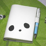 A6手帳カバーパンダちゃん・ほぼ日手帳・牛革♪リシェルA6版・デルフォニックス