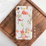 春よ、こい。(梅)〜和布刺繍 和柄スマホケース【iPhoneSE2/iPhone8/iPhone7共通  現品】